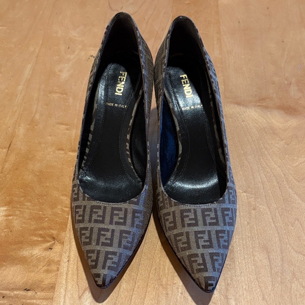 Fendi Brown Monogram Heels